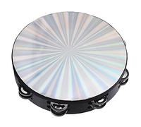 Pandereta de 10 Pulgadas, Tambor de Mano de ABS, Jingles de Doble Pandereta Láser Reflectante, Percusión, Instrumento de Tambor Educativo para Niños, Educación, Fiesta KTV