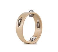 Pandereta de 6 pulgadas para adultos, agradable sonido de cascabel, anillos de campana de manivela de color natural, campanilla de metal, instrumentos de percusión de sonido, suministros para el