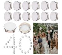 Pandereta de boda de 4/6 pulgadas a granel para adultos, para hacer ruido, pandereta de mano de una sola fila de metal, jingle de percusión, regalo de fiesta de iglesia (40 unidades, 6 pulgadas)