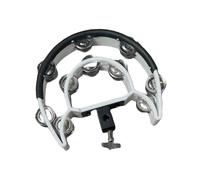 Pandereta de doble fila montable con platillo Hi Hat para KTV niños y adultos, color blanco