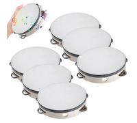 Pandereta de iglesia Tambor de mano de 6 pulgadas - Instrumento de percusión educativo Juego de 6 Ligero, duradero, estable, portátil, fácil de usar, entrenamiento de ritmo, actividades musicales | Fi