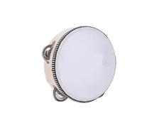 Pandereta de madera 1 pieza, 4/6/8/10 pulgadas, borde beige con cascabeles metálicos, instrumento musical educativo percusión for conciertos e iglesias Panderetas para Adultos(4inch)