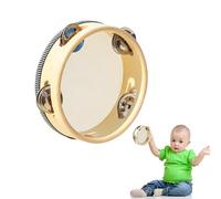 Pandereta de Madera Portátil de Una Hilera para Niños - Instrumento de Percusión para Fiestas (6 Pulgadas)