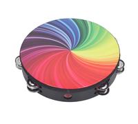 Pandereta de Mano, Campana de Doble Capa de 10 Pulgadas, Madera Maciza y Tambor de Mano PET (COLORFUL)