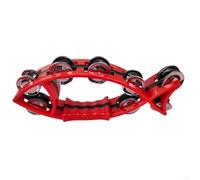 Pandereta de mano con forma de pez para eventos de fiesta que produce un sonido claro, perfecta para KTV y baile (rojo)