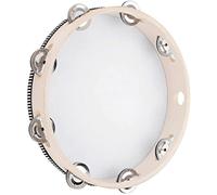 Pandereta de mano Instrumento de percusión de metal Tambor de campana Pandereta de una sola Panderetas de mano de 10 pulgadas Tambor de ritmo instrumental.-