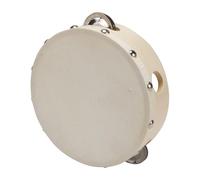 Pandereta de mano Tambourín de madera, instrumento musical para niños D: 15 cm de madera con 4 sonajas - 3832