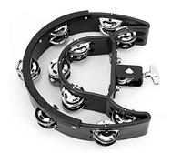 Pandereta De Media Luna, Cascabeles De Metal De Doble Fila De Alta Resistencia Para Fiesta Para KTV Para Regalo(negro)