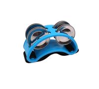Pandereta De Pie Tambor elíptico compañero mano pie Jingle tambor Musical educativo pandereta instrumentos de percusión for fiesta KTV Para pedal de bombo(Blue)