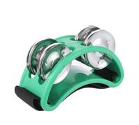 Pandereta De Pie Tambor elíptico compañero mano pie Jingle tambor Musical educativo pandereta instrumentos de percusión for fiesta KTV Para pedal de bombo(Green)