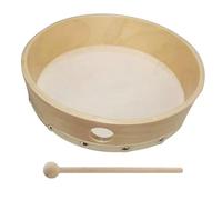 Pandereta de Piel de Oveja - Instrumento de Percusión con Marco Abedūl 25 cm y 20 cm, Palillo Incluido | Piel Ovina Natural con Remaches para Niños, Principiantes, Adultos, Aula, Educación Musical