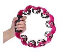 Pandereta de plástico con forma pétalo, ideal for percusión, música, campanillas mano, instrumento rítmico for adultos, escuela y familia Panderetas para Adultos(RoseRed)