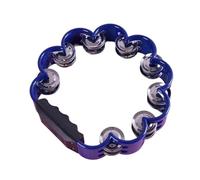 Pandereta de plástico con forma pétalo, ideal for percusión, música, campanillas mano, instrumento rítmico for adultos, escuela y familia Panderetas para Adultos(Blue)
