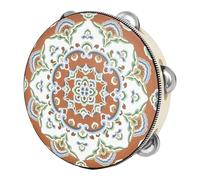 Pandereta de una sola fila, forma redonda, campanas musicales de metal, instrumentos de percusión de mano, pandereta de una sola fila