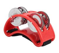 Pandereta elíptica Percusión Jingle Foot Bell Caja de cajón Accesorios de batería Regalo Compacto Plástico ABS de alto impacto Correa de nailon duradera Ligero Portátil para (Roja)
