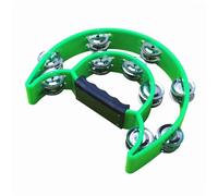 Pandereta ergonómica de mano con timbre de doble fila, para fiestas de karaoke, percusión de mano para músicos, diseño Easy G (verde)