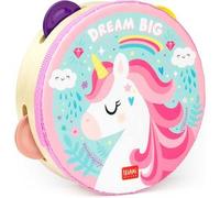 Legami - Pandereta Infantil 4 Sonajeros Mejora la Coordinación, Capacidad Motora, Sentido del Ritmo, Ø 14,5 cm, Tema Unicorn