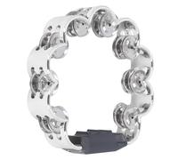 Pandereta Instrumento Patrón Floral Buen Acompañamiento Doble Fácil de Tocar Sonido Nítido Jingles de Percusión Amplia Aplicación para Fiesta (Color plata)