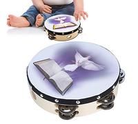 Pandereta Jingle de doble, paloma ergonómica y tambor de palmada bíblica, percusión de mano para fiesta de iglesia, adultos y niños (20CM)