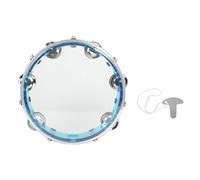 Pandereta musical redonda de doble fila de 8 pulgadas, campanas de metal, tambor de percusión de mano con mango ergonómico, instrumento musical