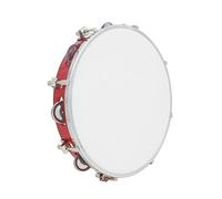 Pandereta, Panderetas de una hilera de 10 pulgadas for adultos, tambor de percusión ajustable de mano con cascabeles de metal for juegos, iglesias, instrumentos de espectáculos musicales