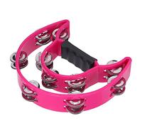 Pandereta,Pandero Instrumento Musical, Pandereta, Pandereta musical Panderetas de media luna for adultos, Tambor de percusión de mano de doble fila con cascabeles for instrumentos for adultos