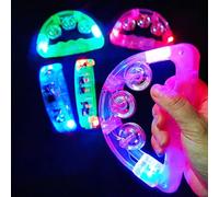 Pandereta para decoración de Halloween, con luz LED, instrumento musical con luces intermitentes para fiesta, pista de baile, boda, recepción, brilla en la oscuridad, colgante de mano para Halloween