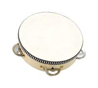 Pandereta para niños 1 pieza, pandereta portátil, pandereta de una hilera, pandereta de percusión, pandereta de madera para niños para fiestas de baile y acompañamiento vocal (8 pulgadas)