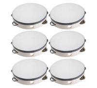 Pandereta para Niños - Tambor de Mano de 15 cm,Juego De 6 Piezas De Instrumento Musical De Percusión Educativo para KTV Reuniones Recreativas Fiesta Baile De Iglesia