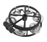 Pandereta Sonajero Hi Hat Negra con Perno y Soporte Montable | Plástico y Metal, Capas Dinámicas, para Batería y Soporte Hi-hat, Grabación y Escenario