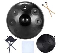 Pandereta Tambores De Lengua De Acero, Tambores Musicales, Acero Inoxidable for Principiantes, Instrumentos De Percusión, 9, 10, 12 Tonos, Handpan De 440Hz(9 tone)