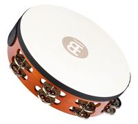 Pandereta tradicional de madera Meinl Percussion TAH2AB de 10 pulgadas con parche de piel de cabra y sonajas de acero de 2 filas