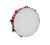 Panderetas de mano de madera con cascabeles de percusión para fiestas de iglesia, adultos, 10 pulgadas, rojo, 10 pulgadas