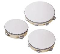 Panderetas Instrumento Musical para Adultos - Pandereta de Mano con Cascabeles Juego de 3 - Instrumentos Portátiles Educativos para Educación Infantil, Acompañamiento, Principiantes y Eventos Escolare