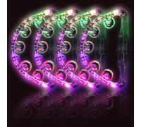 Panderetas musicales con luz LED: brilla en la oscuridad, pandereta musical intermitente de mano, panderetas LED, instrumentos de percusión para bar, boda, pista de baile, Navidad (blanco, 4 piezas)