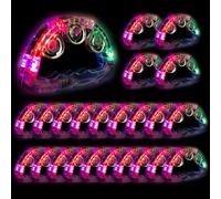 Panderetas musicales con luz LED: pandereta intermitente de mano que brilla en la oscuridad, suministros de fiesta, panderetas LED, instrumento de percusión para bar, Navidad, Halloween (blanco, 24
