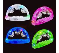 Panderetas musicales con luz LED: pandereta intermitente de mano que brilla en la oscuridad, suministros de fiesta, panderetas LED, instrumento de percusión para bar, Navidad, Halloween (blanco, rojo