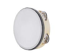 Panderetas para adultos, pandereta de mano de 4/6/7/8/10 pulgadas con cascabel, pandereta de madera de una sola fila, instrumento de percusión para iglesia, fiesta, ktv, educativo musical (4 pulgadas)