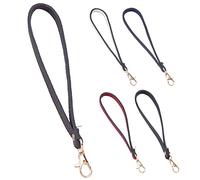 PandHall - Correa de pulsera de 5 hilos para manos libres, 5 colores, correa de piel sintética, soporte para llavero con cierre giratorio para cartera, bolso de mano de mano, llavero, llavero con