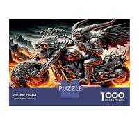 Pandilla de Bikers con cráneos 1000 Piezas Puzzle Clásico Aura rebelde Puzzle para Adultos, Cartón Grueso - Ultra Difícil, Antiestrés Total, Ideal para Ocio Y Creatividad 70x50cm/1000pcs