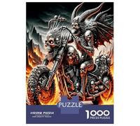 Pandilla de Bikers con cráneos 1000 Piezas - Puzzle para Adultos Aura rebelde De Cartón Reciclado - Favorito De Las Familias, Fiesta O Descanso De Oficina, 38x26cm/1000pcs