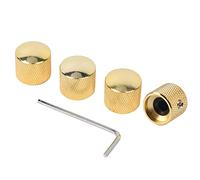 Pandillas de guitarra de 4 pcs, perillas de control de domo de latón con tornillos de llaves Allen para piezas de reemplazo de bajo de guitarra eléctrica