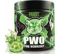 Pandit Pre Entreno | Óxido Nítrico +230% (Patente S7) con Creatina Monohidratada | Preentreno Fuerte 200mg Cafeína + L-Tirosina | Beta Alanina y BCAA | Sabor Manzana Verde | 240g