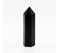 Pandiui23 Torre de Piedra, de Varita de Cristal Obsidiana, Obsidiana Natural Columna de Cristal Hexagonal,Varitas de Cristal de Roca Obsidiana, varitas de Obsidiana, Torre (Obsidiana, 7-8 CM)