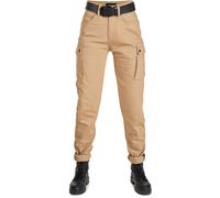 Pando Moto Mila Cargo Vaqueros de moto para mujer, beige, Talla 30/32