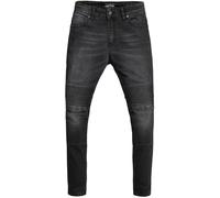 Pando Moto Rosie Devil Plain Vaqueros de mujer en motocicleta, Lavado oscuro, Talla 30
