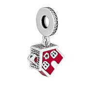Pandocci 2018 - Colgante de plata de ley 925 esmaltada en color rojo con diseño de casa de Navidad para pulseras Pandora
