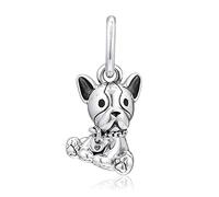 PANDOCCI 2019 Mother's Day Gift Bulldog Puppies Dangle Bead 925 Silver DIY Fits Original Pandora Bracelets Charm Fashion Jewellery