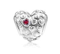 Pandocci 2019 - Pulsera de plata de ley 925 con diseño de corazón para el Día de la Madre, compatible con pulseras Pandora