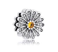 PANDOCCI 2020 - Abalorio de plata de ley 925 con diseño de margaritas brillantes para pulseras Pandora
